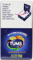 TUMS Extra Strength 750 Assorted Fruit 12 Rolls