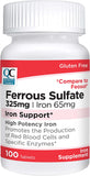 Quality Choice Ferrous Sulfate 325mg Iron Tablets, 100 Count - Pack of 1