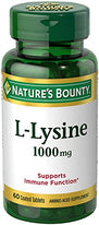 Nature's Bounty L-Lysine 1000 MG Immunity Amino Acid Supplement 60 Tablets