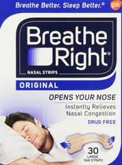 Breathe Right Original Nasal Strips 30 Large Tan Strips