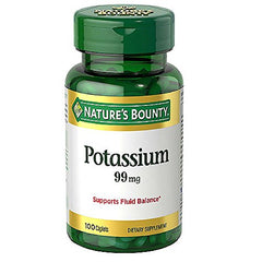 Nature's Bounty Potassium Gluconate 99mg 100 Caplets Each