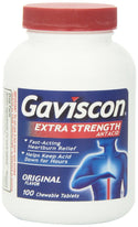 Gaviscon Extra Strength Chewable Antacid Tablets Original 100 Each