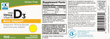 Quality Choice 10mcg Vitamin D3 Bone Support Tablets, 100 Count - Pack of 1