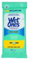 Wet Ones Sensitive Skin Hand Wipes Travel Pack, Fragrance Free, 20 Ct