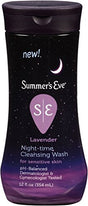 Summers Eve Night Time Sensitive Skin Cleansing Wash Lavender 12 Ounce Each