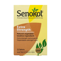 Senokot Extra Strength Natural Vegetable Laxative, 12 Tablets