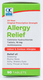 Quality Choice 24 Hour Allergy Relief Cetrizine Hydrochloride Tablets, 10 mg Antihistamine 90 Tablets
