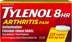 Tylenol 8 HR Arthritis Pain Reliever 650mg Each, 225 Caplets