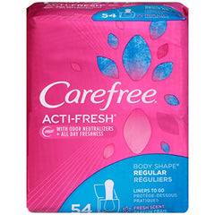 Carefree Acti-Fresh Body Shape Regular Unscented Pantiliners 54 Count Each