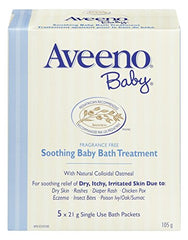 Aveeno Baby Fragrance Free Soothing Bath Treatment Packets 5 Each
