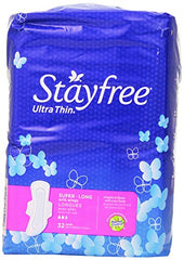 Stayfree Ultra Thin Pads for Women with Wings Super Long 32 Count Each