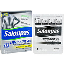 Salonpas Lidocaine 4% Maximum Strength Pain Relieving Gel-Patch 6 Patches