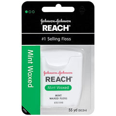 Johnson & Johnson REACH Dental Floss Mint Waxed Floss 55 Yards