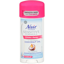 Nair Hair Remover Sensitive Formula Glides Away Applicator Coconut Oil 3.3oz