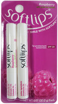 Softlips Lip Protectant Balm Sunscreen SPF 20 Raspberry Twin-Pack
