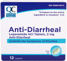 Quality Choice Anti-Diarrheal Loperamide HCI Tablets 2 mg 12 Caplets