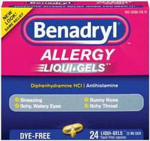 Benadryl Allergy LiquiGels Dye Free 25MG 24 LiquiGels