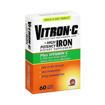 Vitron C Once A Day High Potency Iron and Vitamin C Tablets 60 Count