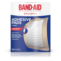 Band Aid Large Lightweight Protection Adhesive Pads 10 Bandages