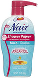 Nair Shower Power Max with Moroccan Argan Oil Cream for Legs & Body 13 Ounce Each