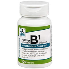 Quality Choice Vitamin B-1 Metabolism Support 100mg 100 Tablets Each