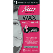 Nair Hair Remover Wax Ready-Strips for Face & Bikini 40 Wax Strips