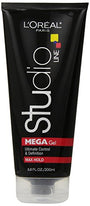 L'Oreal Paris Studio Line Mega Hair Gel Apply to Dry or Wet Hair 6.8Ounce Each