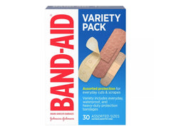 Band-Aid Brand Adhesive Bandages Variety Pack, 30 Assorted Sizes - Pack of 1