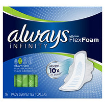 Always Infinity Pads with Flexi-Wings Unscented Heavy Flow 16