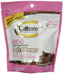 Caltrate Calcium Vitamin D Soft Chews Chocolate Truffle 60 Each
