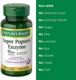 Nature's Bounty Super Papaya Enzyme Chewable Mint 45mg, 90 Tablets