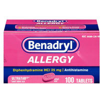 Benadryl Allergy 25mg Ultratab 100 Tablets
