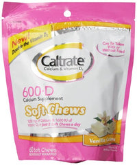 Caltrate Calcium Vitamin D Soft Chews Vanilla Creme 60 Each
