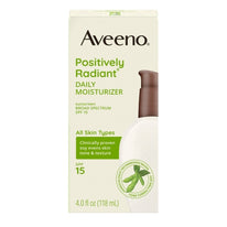 Aveeno Positively Radiant Daily Moisturizer SPF 15 4 Ounce Each