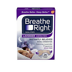Breathe Right Drug Free Lavender Scented Nasal Congestion Strips 26 Each