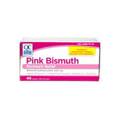Quality Choice Pink Bismuth Stomach Relief 40 Caplets