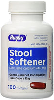 Rugby Stool Softener Docusate Calcium 240mg 100 SoftGels