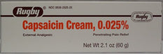 Rugby Capsaicin Cream Pain Relief 0.025% 2.1  Ounce