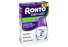 Rohto Dry Aid Dry Eye Relief Lubricant Eye Drops Up to 12 Hours 0.34  Ounce