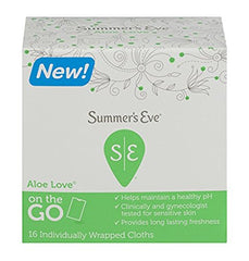 Summers Eve Sensitive Skin Cleansing Cloths Aloe Love 16 Count Each