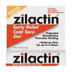Zilactin Cold Sore Gel Medicated Gel 0.25 Ounce Each