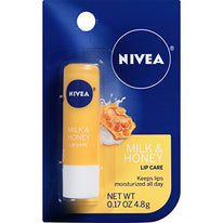Nivea Kiss of Milk & Honey Natural Defense Soothing Lip Care 0.17 Ounce Each