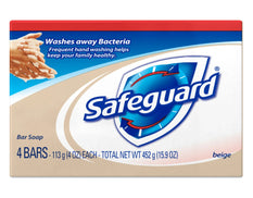 Safeguard Beige Bar Soap , 4 Oz. Antibacterical Deodorant, 4 Count - Pack of 1