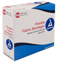 Dynarex Flexible Fabric Sterile Bandages #3611 3/4 x3 100 Count
