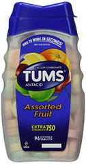 TUMS E-X 750 Tablets Assorted Fruit 96 Tablets Each