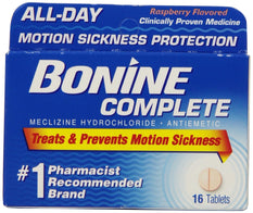Bonine Motion Sickness Protection Chewable Tablets 16 tablets nausea