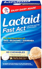 Lactaid Fast Act Lactase Enzyme Supplement Vanilla 60 Caplets